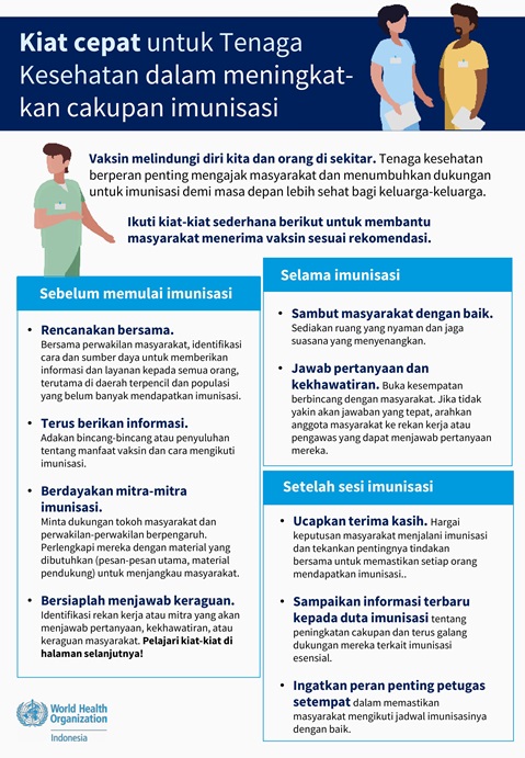 Quick tips for health workers for improving vaccination uptake